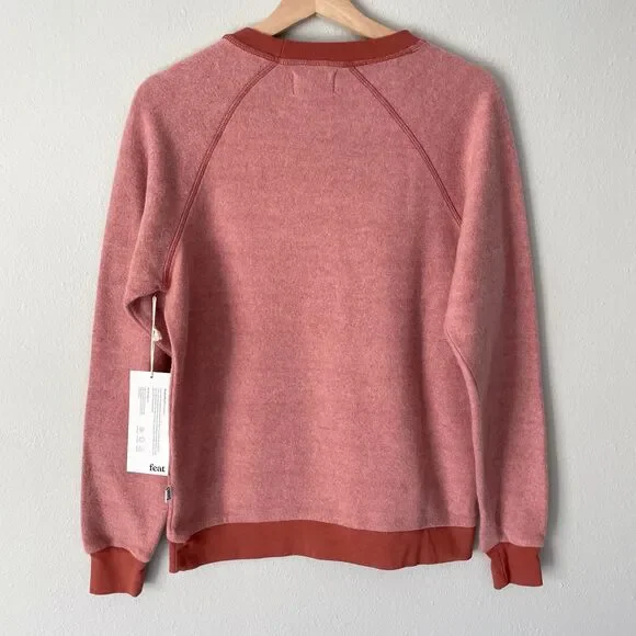 Feat BlanketBlend Crewneck Sweater in Cayenne Size S Fleece Casual Lounge - Picture 2 of 11